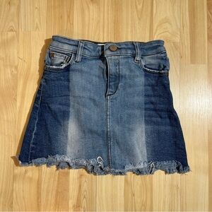 DL1961 Jenny Hollywood / A-Line Raw Hem Stretch Denim Jean Skirt / Girls Size 8